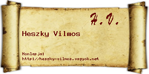 Heszky Vilmos névjegykártya